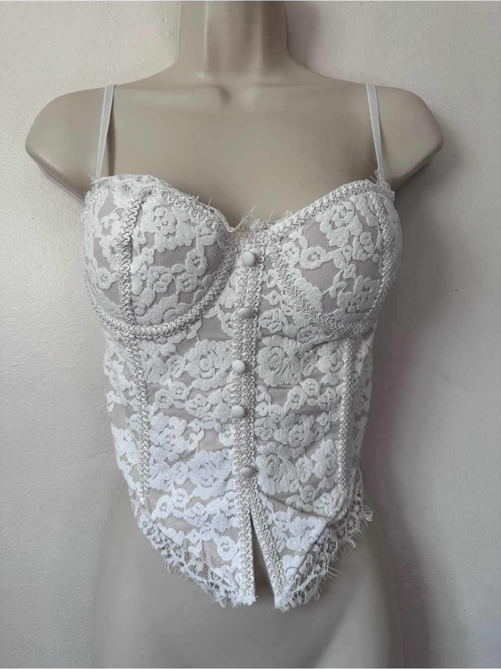 White Lace Bustier Corset Top - Women Intimates